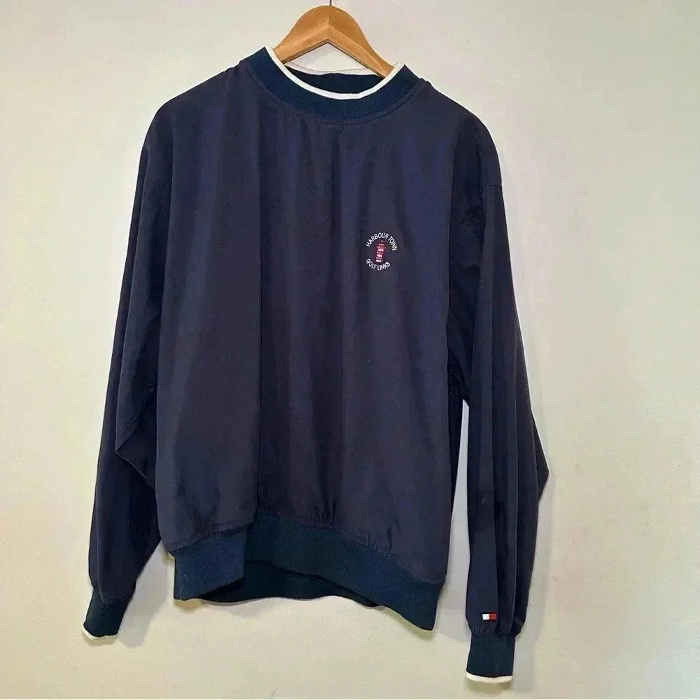 Vintage 90s Hilfiger Golf Pullover Harbor Town Golf Links Size M